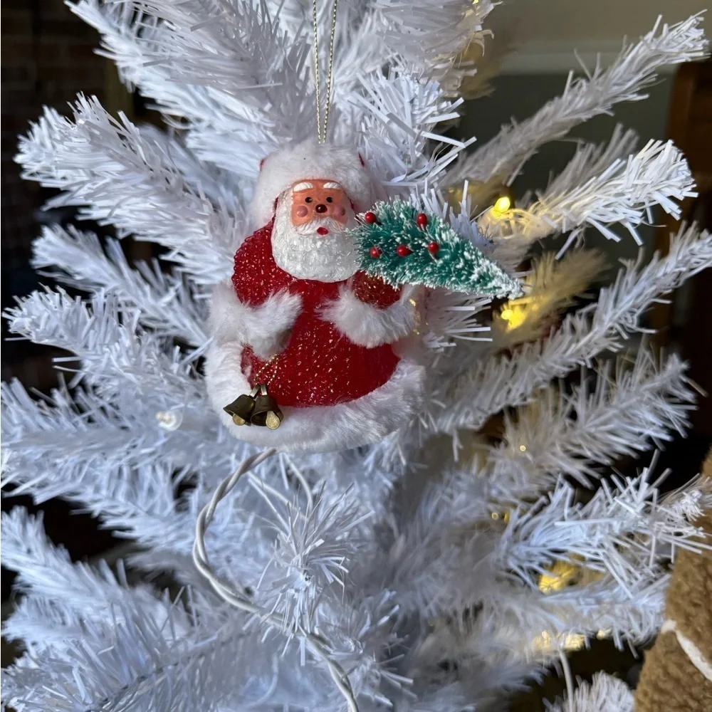Vintage 1980’s Festive Santa Claus Light Up Ornament with Tree